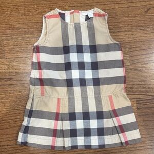 Burberry Beige and Red Plaid Dress